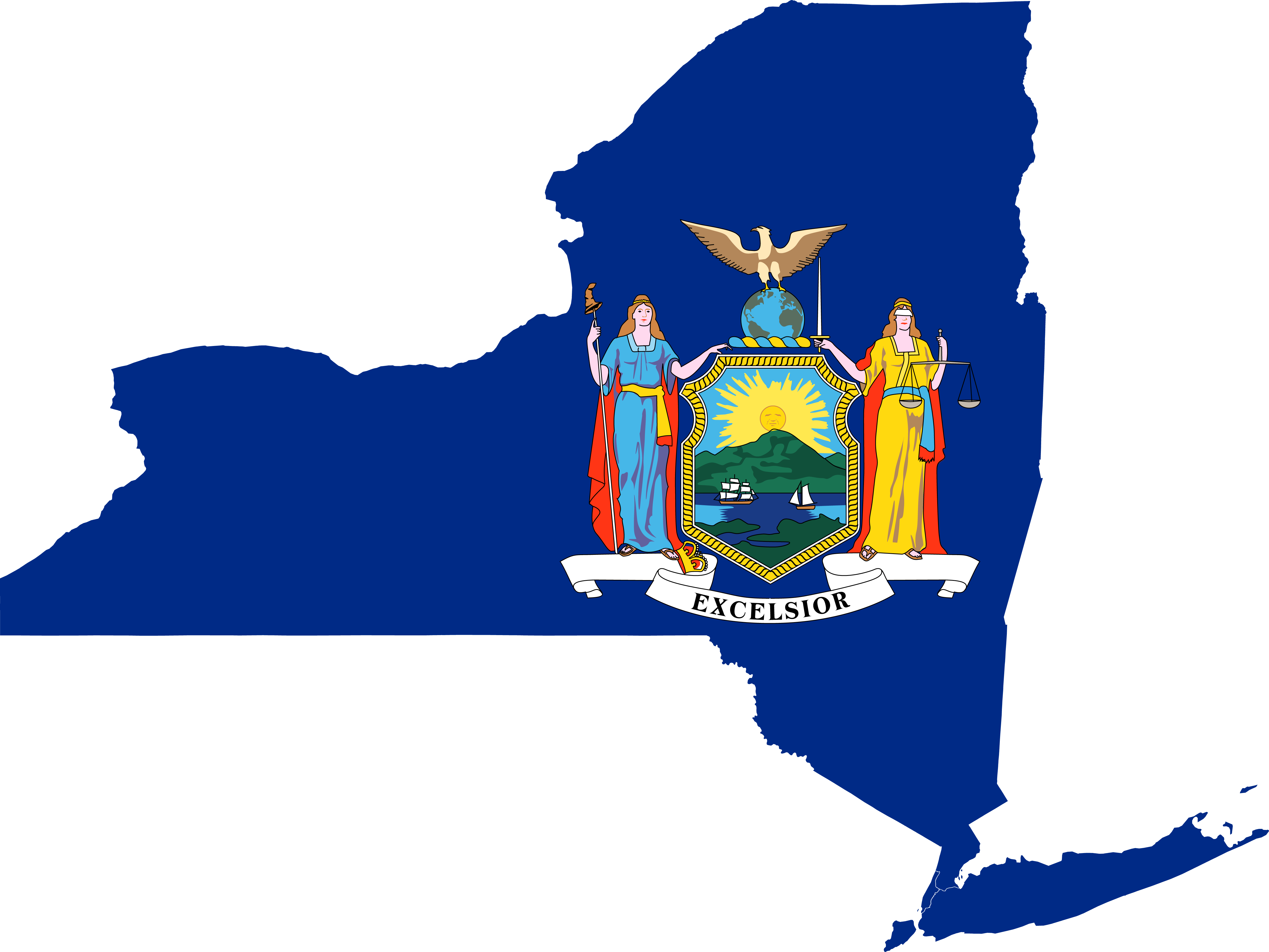 new york state map flag